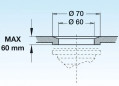 Zuurbestendige stop voor chemisch laboratorium, diameter 60 mm, buis 240 mm