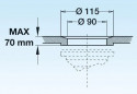 Afvoerplug met overloopbuis roestvrij staal 150 mm voor gootsteen diameter 90 mm Afvoerplug met overloopbuis roestvrij staal 150 mm voor gootsteen diameter 90 mm