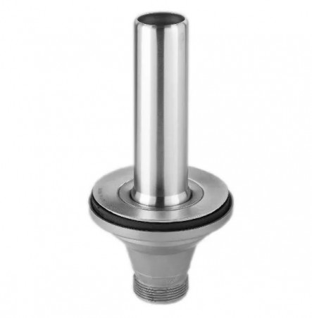 Piletta con tubo di troppo pieno acciaio inox 150 mm per lavello diametro 90 mm