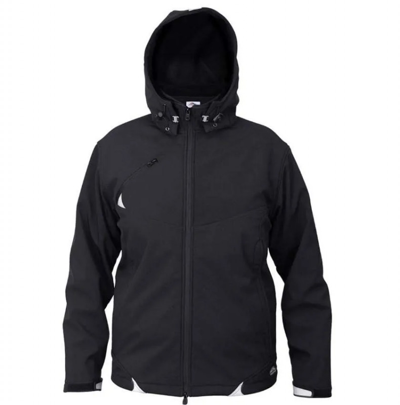 Professionele softshell jas, zwart, afneembare capuchon, maat XXL