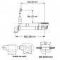 Ruimtebesparende 90 mm automatische gootsteenafvoer, rechthoekige overloop, chromen knop