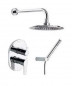 Inbouw douchemengset met hoofddouche en titanium handdouche