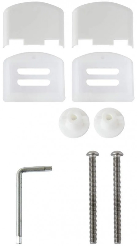 Traditionele of Europese montageset, met witte afdekkappen