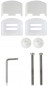 Traditionele of Europese montageset, met witte afdekkappen