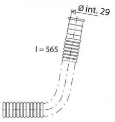 Overflow tube for bathtub drain. Diameter 29mm, length 565mm