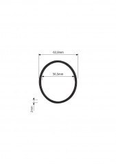 Vlakke pakking voor sifonvoet gootsteen of bad 62,8x56,5x2 mm, zwart elastomeer