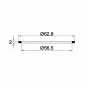Vlakke pakking voor sifonvoet gootsteen of bad 62,8x56,5x2 mm, zwart elastomeer Vlakke pakking voor sifonvoet gootsteen of bad 62,8x56,5x2 mm, zwart elastomeer