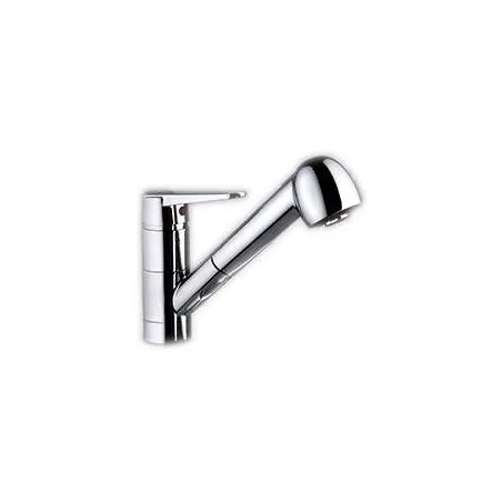 Robinet Lavabo rétro chromé TIFFANY simple pastille chaude, tête céramique