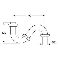 PVC vertical washbasin trap white Porcher