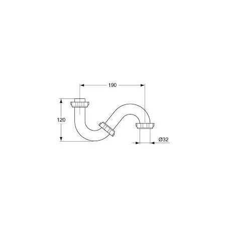 Siphon de lavabo PVC vertical blanc Porcher