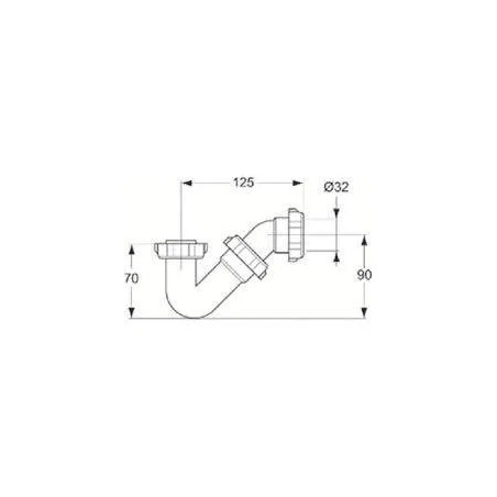 Siphon de bidet PVC tube en S Porcher