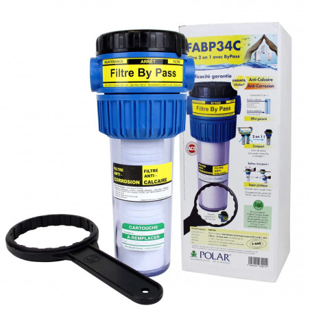 FBP34C 3/4" Schlammfilter mit integriertem Bypass und Winkelschlüssel
