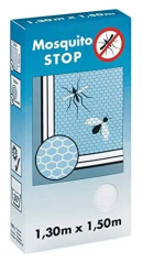 Moustiquaire pour fenêtre, \"STOP\', blanc, 1,30m x 1,50m