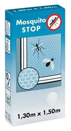 Moustiquaire pour fenêtre, \"STOP\', blanc, 1,30m x 1,50m