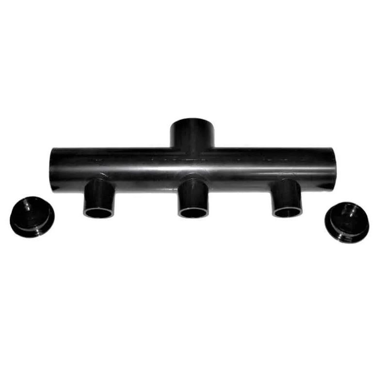 Collettore piscina 3 uscite maschio 50 mm, ingresso femmina 63 mm