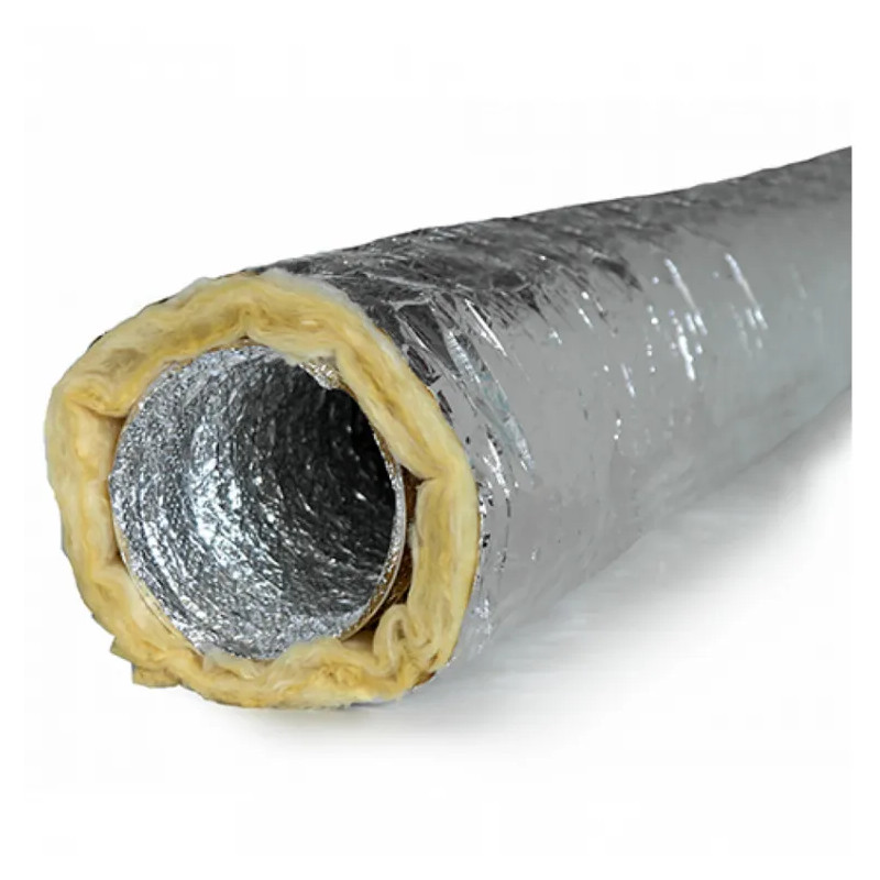 Geïsoleerde flexibele aluminium beschermslang, diameter 125 mm, lengte 5m