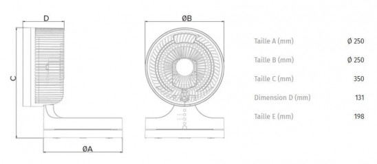 NORDIK VENT table fan, adjustable 