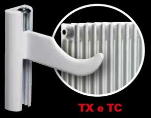2 soportes de TC para radiadores tubulares, fijaciones de cuerpo hueco