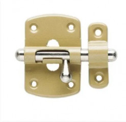 Targette vernie à pêne rond 40mm, verni bronze