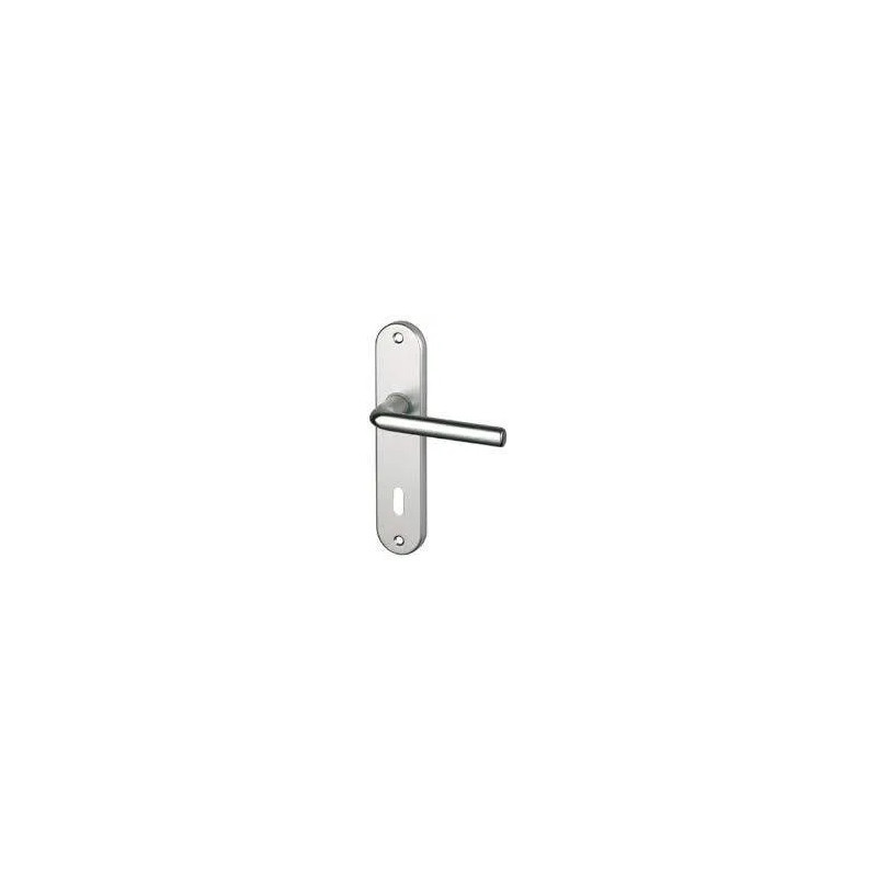 Deurkrukgarnituur met sleutelgat L, zilver aluminium