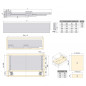 Ladeset met demping, hoogte 185 mm, lengte 500 mm, wit