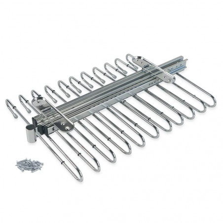 Porte pantalons extractibles pour armoire 470mm, 11 tringles, chromé