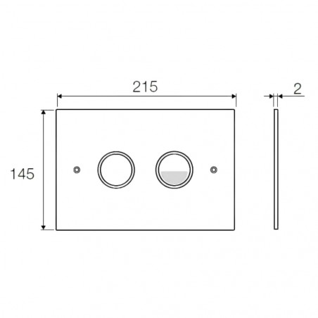 Placa neumática P7 Valsir, acero inoxidable brillante