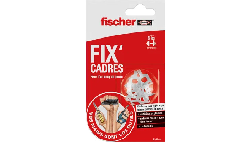 Fix cadres pour platre et bois tendre, 8 pièces