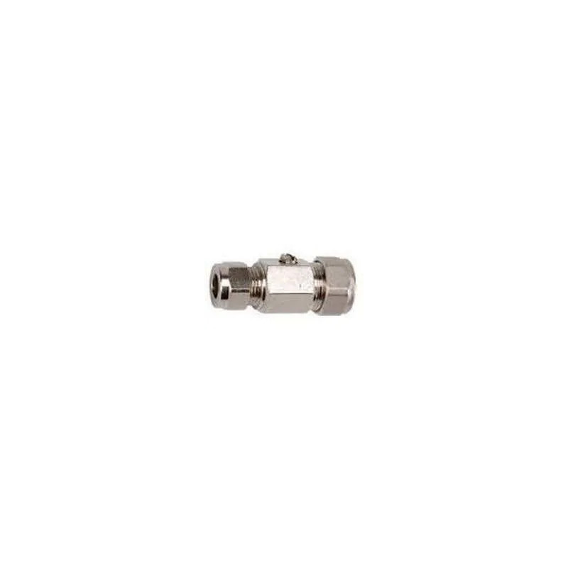 Unión de pinza para cobre D.8x10/12x14 con válvula de cierre - par .