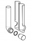 Angled flush pipe for Geberit concealed cisterns for wall-hung WCs