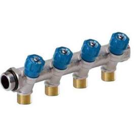 Sanitary manifolds with integrated remote fittings 4 outlets blue - PBTUB - Référence fabricant : COLRB44