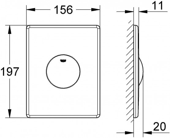 Flush plate SKATE stainless steel