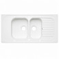 Fregadero cerámico 2 cubetas para encimera 140 x 60 Geberit Roanne con escurridor Fregadero cerámico 2 cubetas para encimera 140 x 60 Geberit Roanne con escurridor