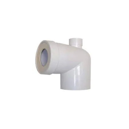 Pipe WC mâle diamètre 93 mm avec piquage dessus femelle diamètre 40 mm.