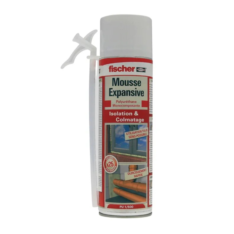 PU 1/500 polyurethaanschuim voor isolatie en afdichting, 500 ml