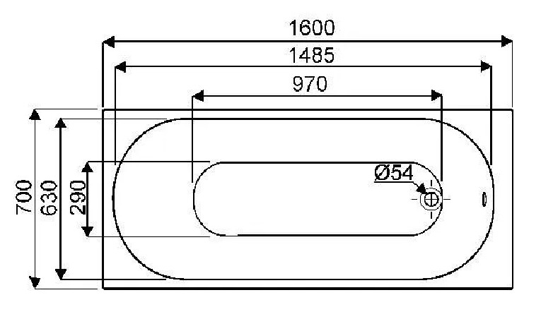 Bathtub BASTIA 3, 160x70