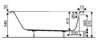 BASTIA 3 ligbad, 160x70