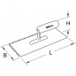 Getande vlotter, roestvrijstalen blad, 6x6 mm groef