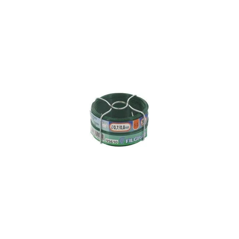 Groene geplastificeerde draad, 0,7 mm, spoel van 50 m