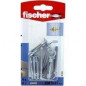 HM 5x37 mm metalen muurplug met 5 mm rechte haak, 4 stuks