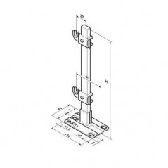 Screw-on levelling foot, height 800 mm, 1 piece