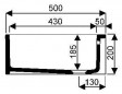Kantoorstempel 60x50cm, 20cm band met overloop