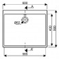Kantoorstempel 60x50cm, 20cm band met overloop