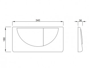 VIVA inbouwtoilet bedieningspaneel voor wandmontage, two-touch wit