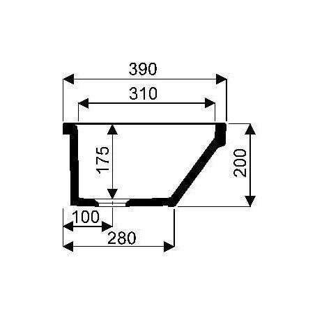 PUBLICA lavabo comune, 100x39x20, bianco