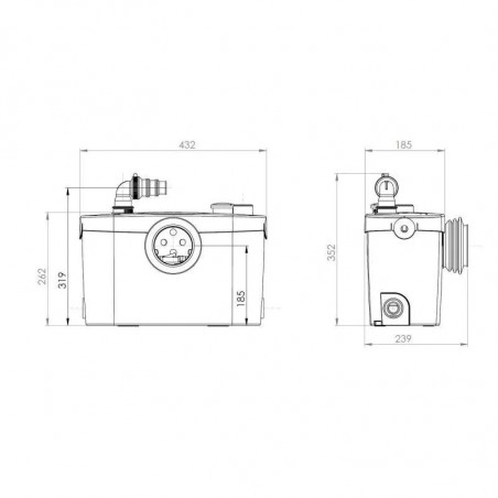 SANIPRO XR UP\" drain unit