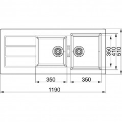 Lavello Sirius tectonite 2 vasche e 1 sgocciolatoio 100x51 bianco artic
