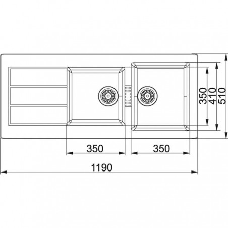 Lavello Sirius tectonite 2 vasche e 1 sgocciolatoio 100x51 bianco artic