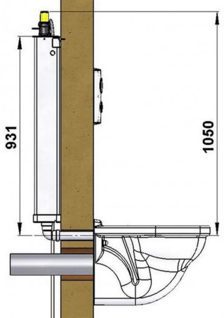Réservoir dissimulé \"TUBCHASS\" 3 et 6 litres, double commande