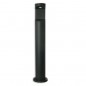 Bolderpaal van zwart aluminium, hoogte 800 mm, breedte 158 mm